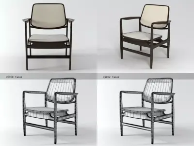 Oscar pair of lounge chairs 3D model