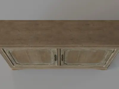 Two Door Storage Console Beige 3D model