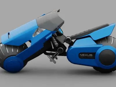 Futuristic Scouter rigged 3D model