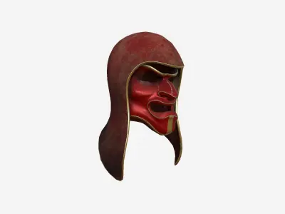 Assassin Mask A07 Red Gold - Character Design Fashion Low-poly 3D model