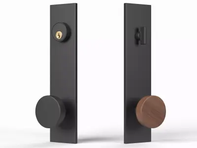Tumalo Black Bronze Knob Exterior Door Hardware 3D model