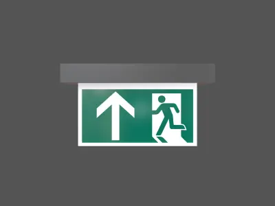 Exit Sign v1 007 Low-poly 3D model