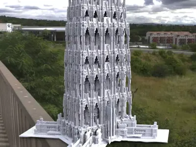 Victorian architecture Cathedral fantasy hallways tower 2 3D 3D model