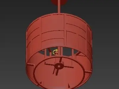 Gold Todd 6 Light Drum Chandelier 3D model