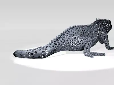Iguana Voronoi 3D model