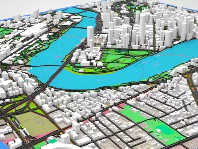 Cityscape Brisbane Queensland Australia 3D model