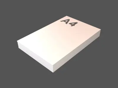 A4 Office Paper Sheets v2 001 Low-poly 3D model