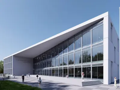 Modern building Low-poly 3D model