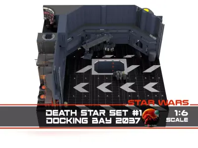 Set 1 - Death Star Docking bay 2037 1-6 scale Hottoys 3D print model