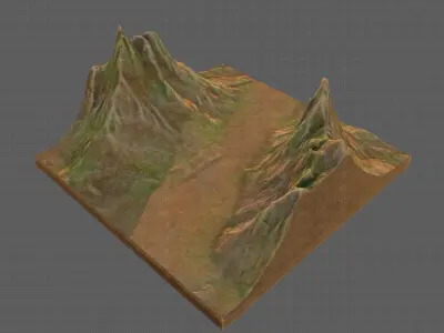 Terrain V01 Low-poly 3D model