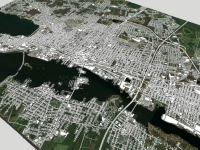 Cityscape New Bedford United States  3D model
