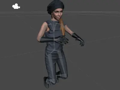 Futuristic girl Rigged Low-poly 3D model