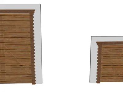 architectural garage barn door  with surrounds large and small 3D model