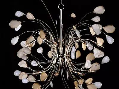 Agate and Nickel 16-Light Chandelier  3D model