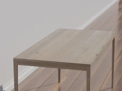 wooden desk code WAL 44 light brown OAK wood texture 3D model