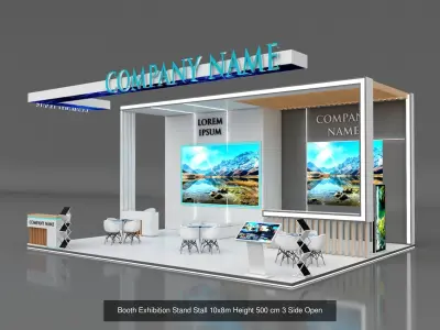 4 Exhibition Stand Stall Booth 3D model 3D Model Collection 3D Model Pack
