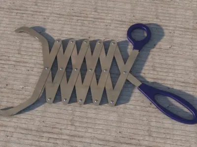 Extending scissor arm grabber 3D model