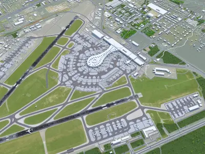 Vnukovo Airport 15km Low-poly 3D model