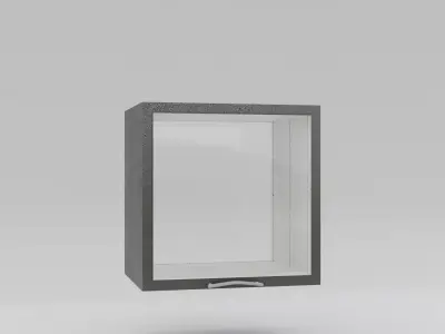 Fireplace square frame with glass door Free 3D model