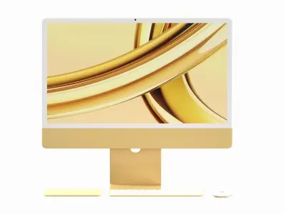 Apple iMac 2023 Yellow 3D model