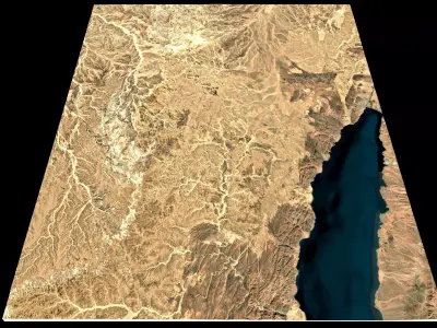 NEOM city topography Saudi Arabia - tile n29 e34 3D model
