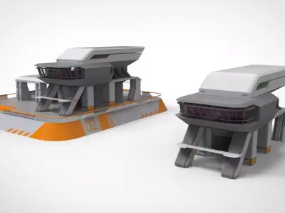 sci-fi architecture 3 3D model