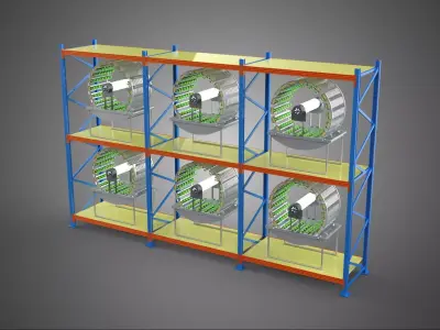 INDOOR ARRAY ROW SHELF RACK TRAY ROTARY HYDROPONIC PLANT GARDEN 3D model