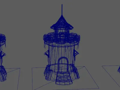 Medieval tower turret Alliance Low-poly 3D model