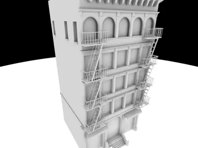 Nyc Building 12 type 1 Low-poly 3D model