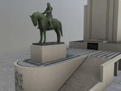 Prague Vitkov Memorial Low-poly 3D model