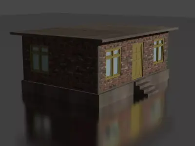 City house low-poly Low-poly 3D model 4