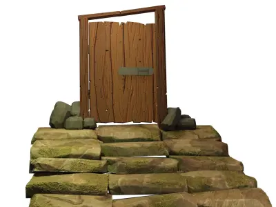 Door stylized Low-poly 3D model get