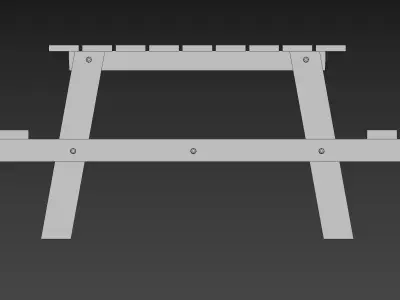 Bench picnic table Free low-poly 3D model