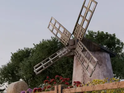 A tranquil rural scene  Made with blender  3D model