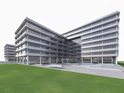 Research Center Building  Low-poly 3D model