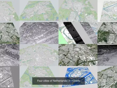 Four cities of Netherlands 3D Model Pack