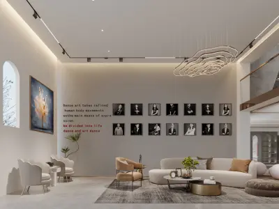 Modern lobby and offices 3D model