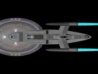 Star Trek Excelsior II-Class Starship Low-poly 3D model