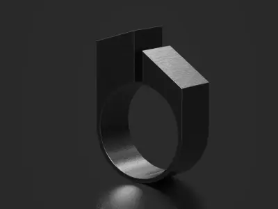 Geometric Architectural Ring 3D Model Modern Minimal Free low-poly 3D model