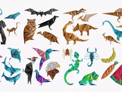 Paper artwork collection 4 3D Model Pack