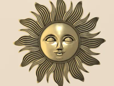 Radiant Sun Pendant 3D print model