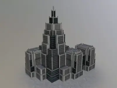 Moscow Office Building1 Low-poly 3D model