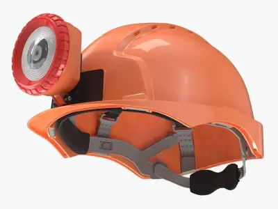 Miner Helmet With Lamp 3D model
