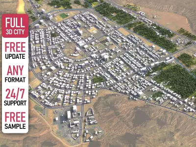 AlUla - 3D City Model Low-poly 3D model