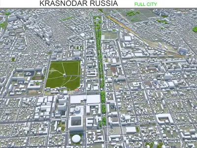 Krasnodar City Russia Low-poly 3D model