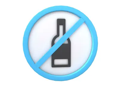 Prohibited Alcohol Symbol V1 003 Low-poly 3D model