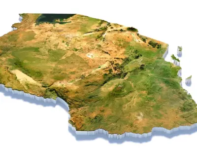 Tanzania Terrain Country 3D model