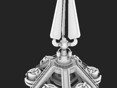 Red Alert Artillery Tower - Majestic and Powerful Next-Gen Maya  Low-poly 3D model