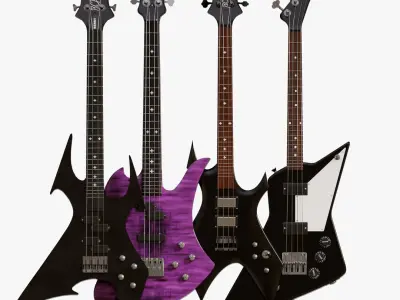  All Bass Guitar Body Types Mega Bundle 23 PBR Models 