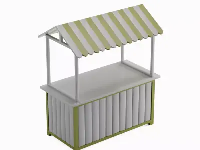 Food Stand 07 Low-poly 3D model